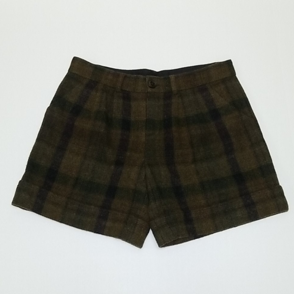 A.P.C. Wool Green Plaid Shorts M - image 4